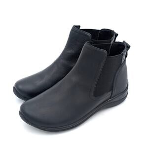 David Tate Space Leather Ankle Chelsea Boots Women's Black Size US6.5W EU37